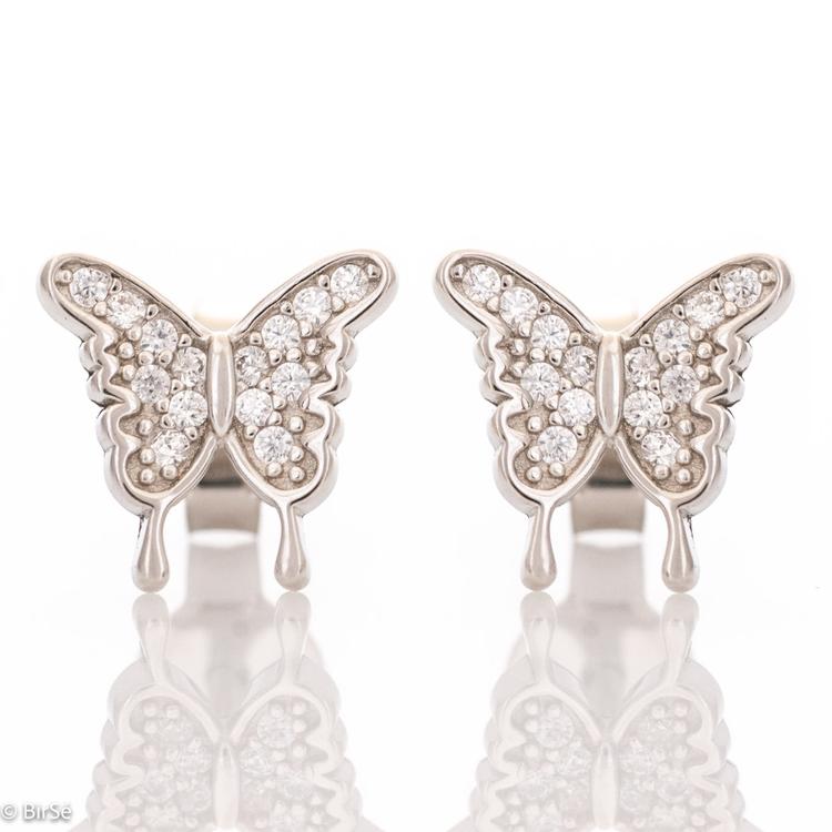 Silver earrings - Exquisite Butterfly