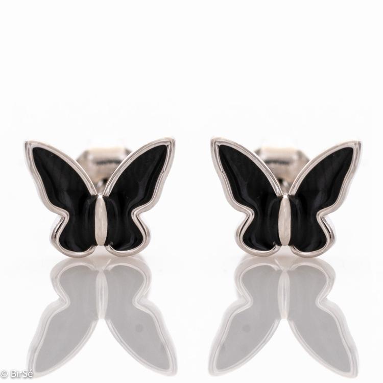 Silver earrings - Night Butterflies