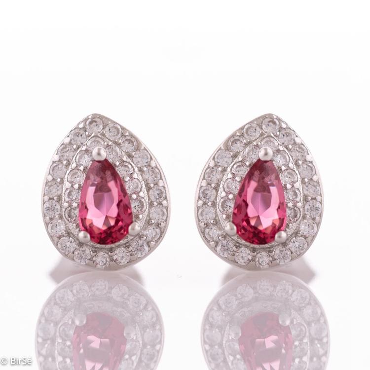 Silver Earrings - Royal Ruby