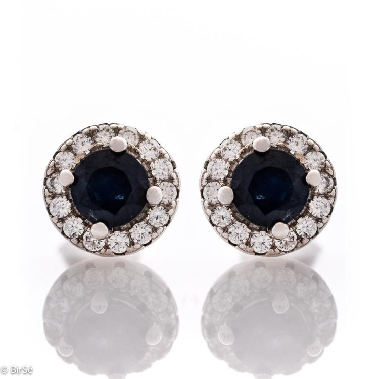 Silver earrings - Natural Sapphire 0,68 ct.