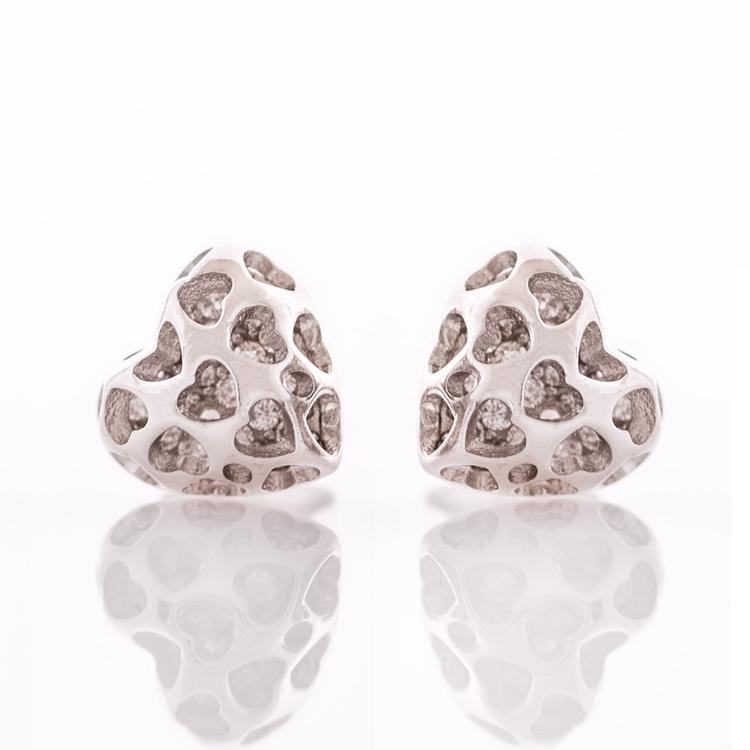 Silver earrings - Openwork hearts