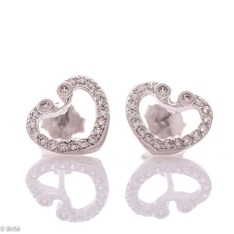 Silver earrings - Hearts