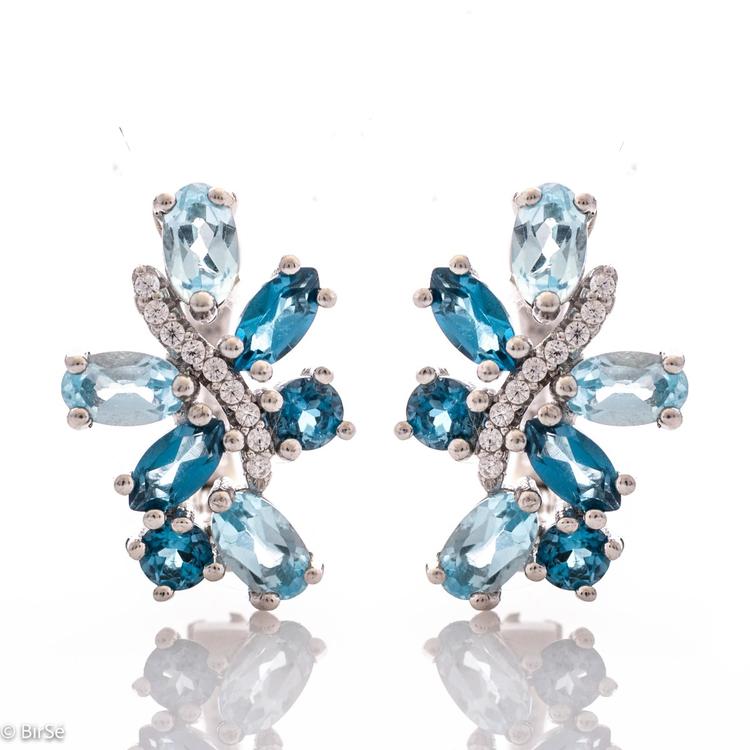 Silver earrings - Natural Topaz 2,80 ct.