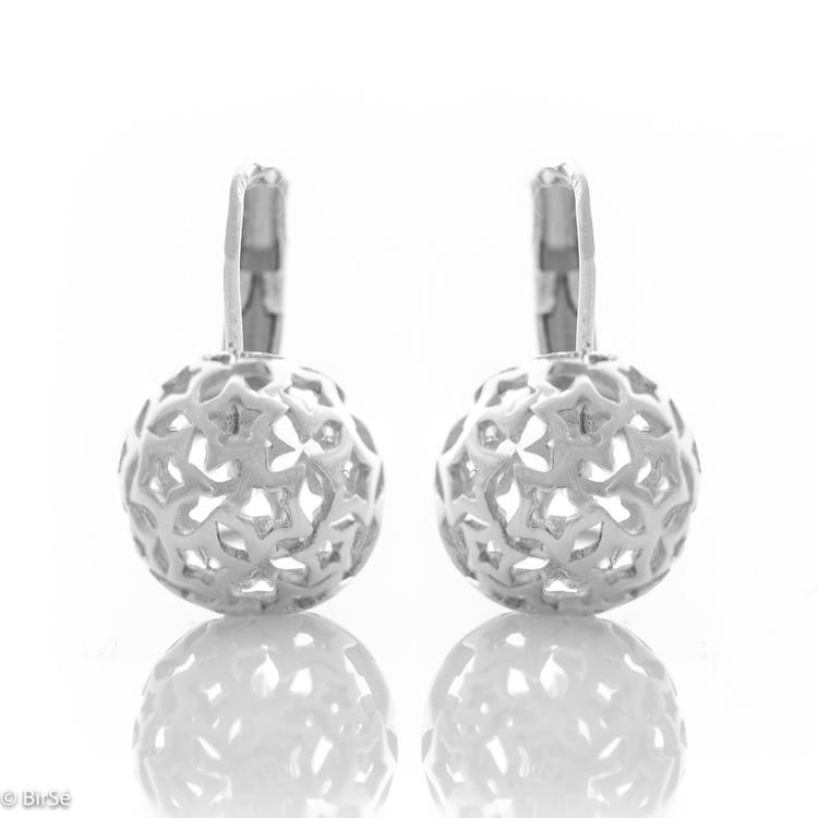 Silver earrings - Star balls