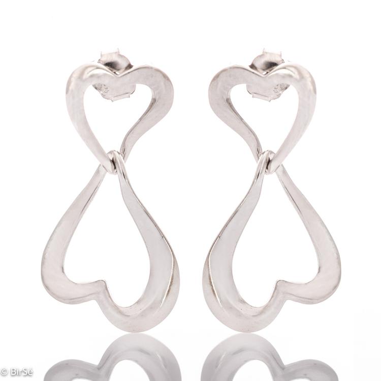 Silver Earrings - Hearts 