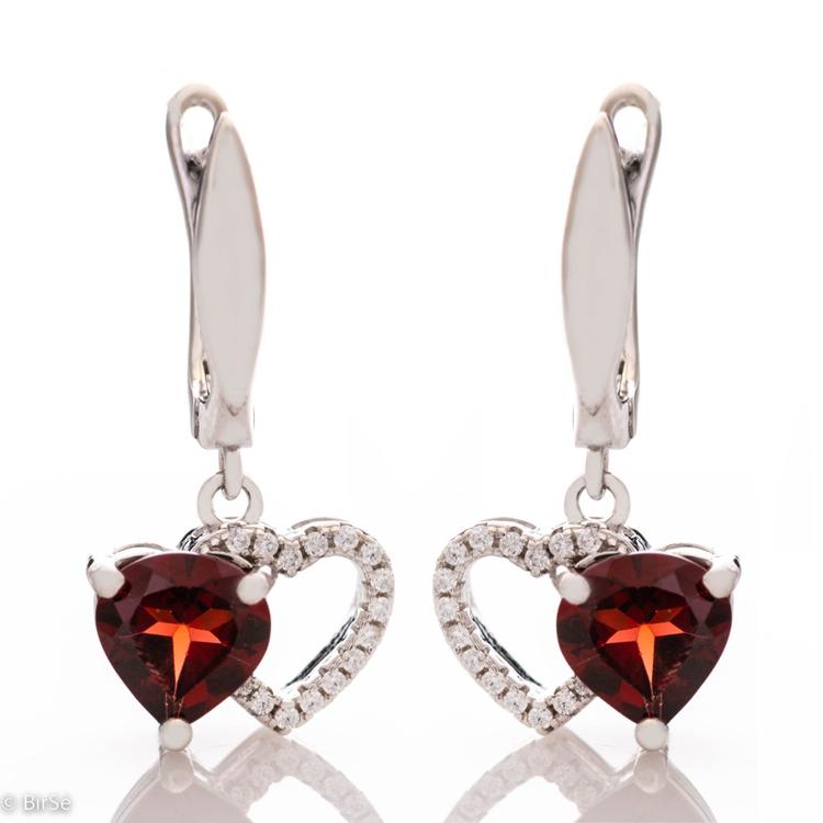 Silver earrings - Natural Garnet 2,00 ct.