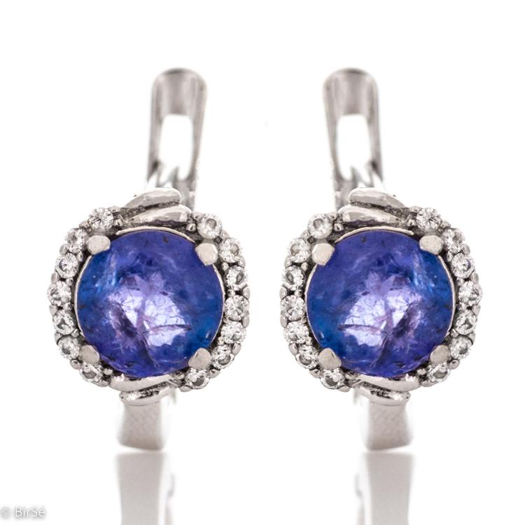 Silver earrings - Natural Tanzanite 4,00 ct.