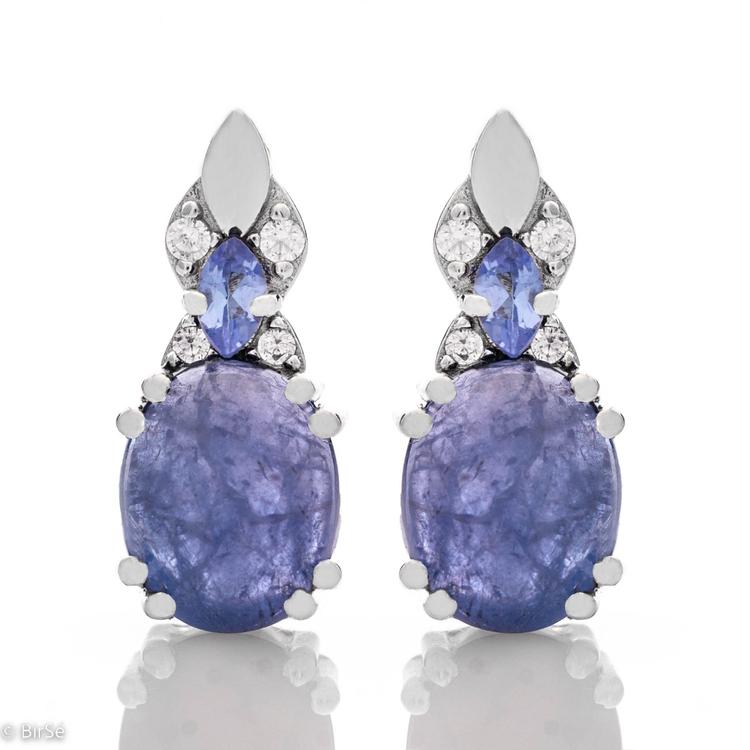 Silver earrings - Natural Tanzanite 4,40 ct.