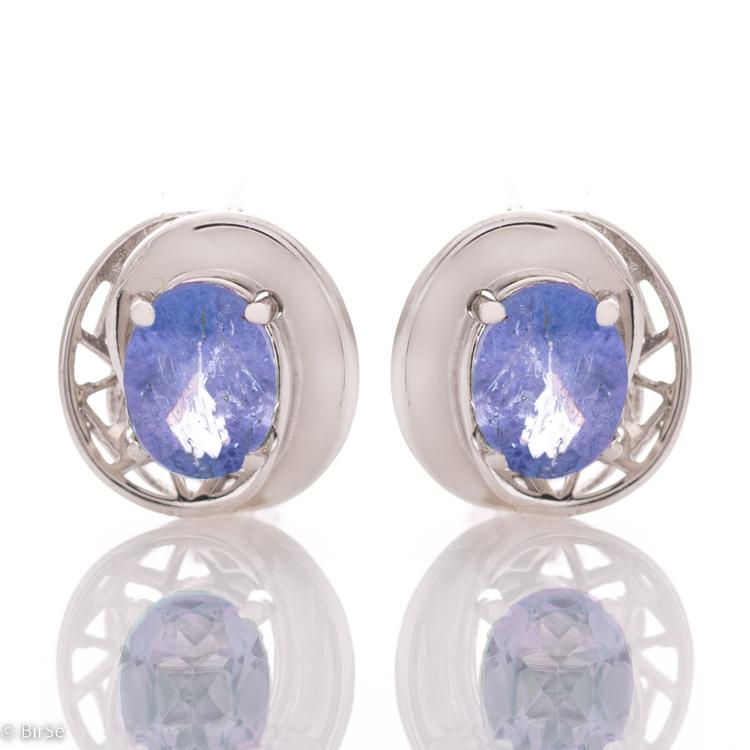 Silver earrings - Natural Tanzanite 2,70 ct.