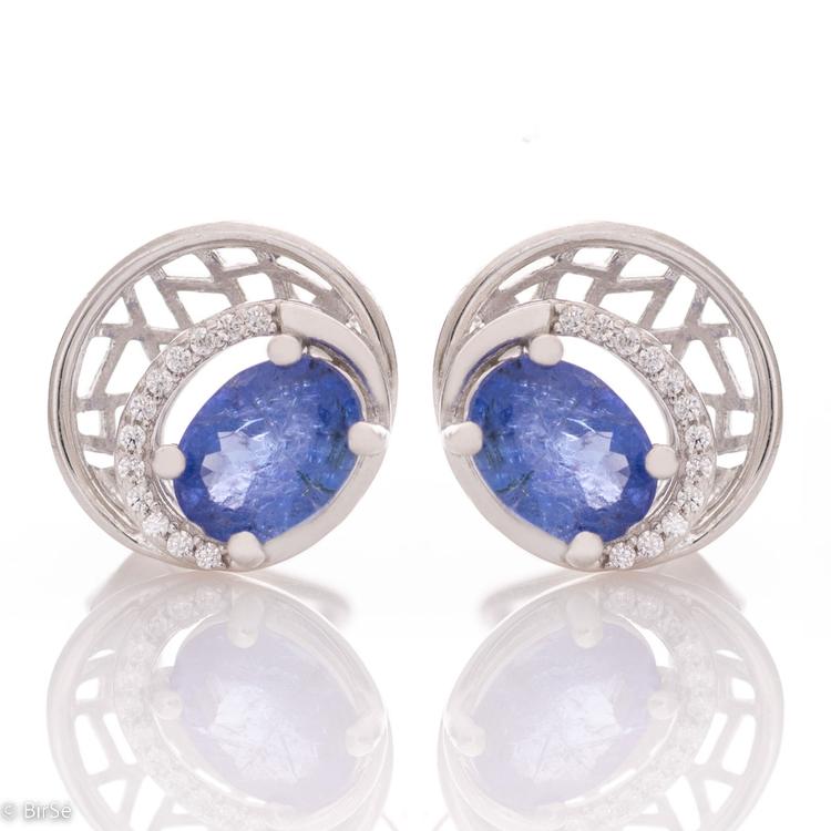 Silver earrings - Natural Tanzanite 2,70 ct.