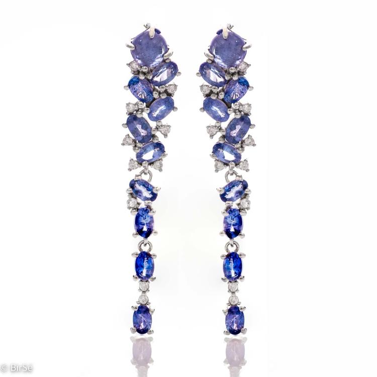 Silver earrings - Natural Tanzanite 4,60 ct.