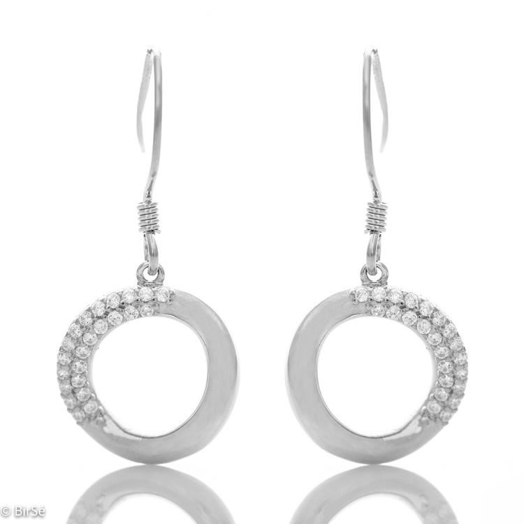 Silver Earrings - Hanging Circles