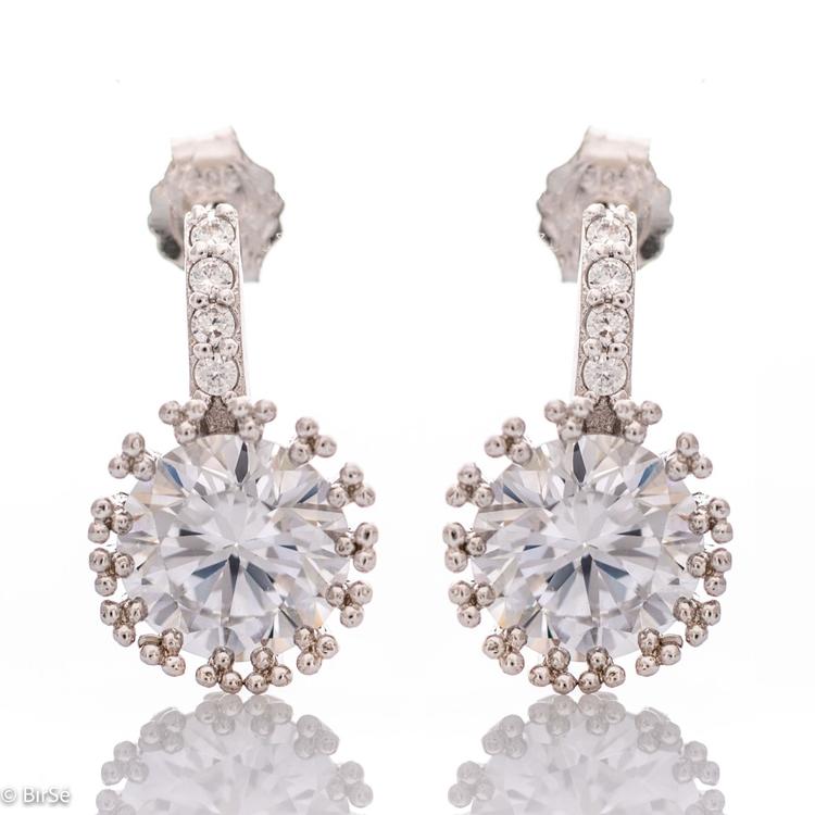 Silver earrings - Dazzling Zircon