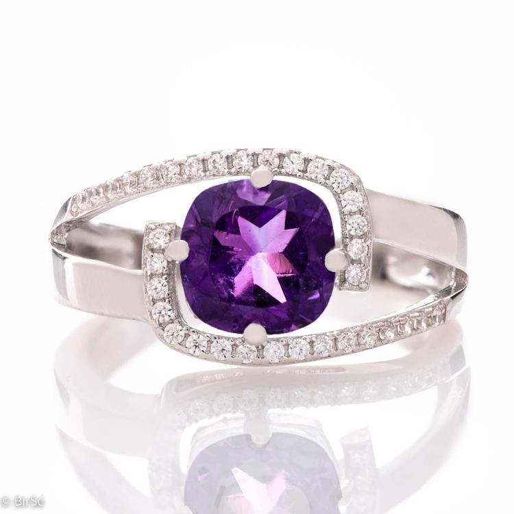 Silver ring - Natural Amethyst 0,70 ct.