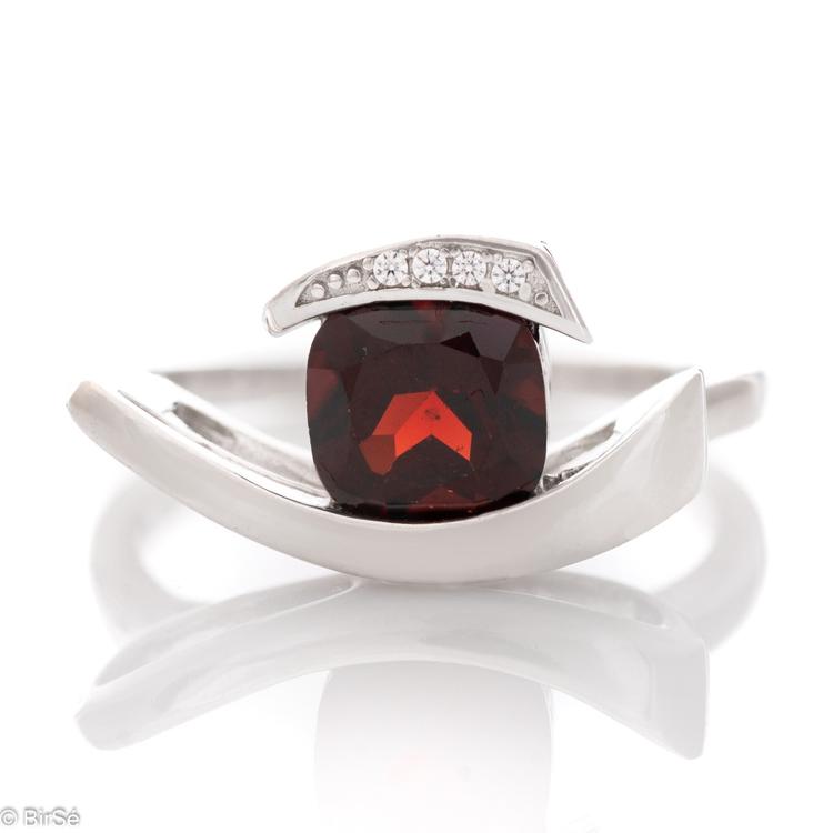 Silver ring - Natural Garnet 1,60 ct.