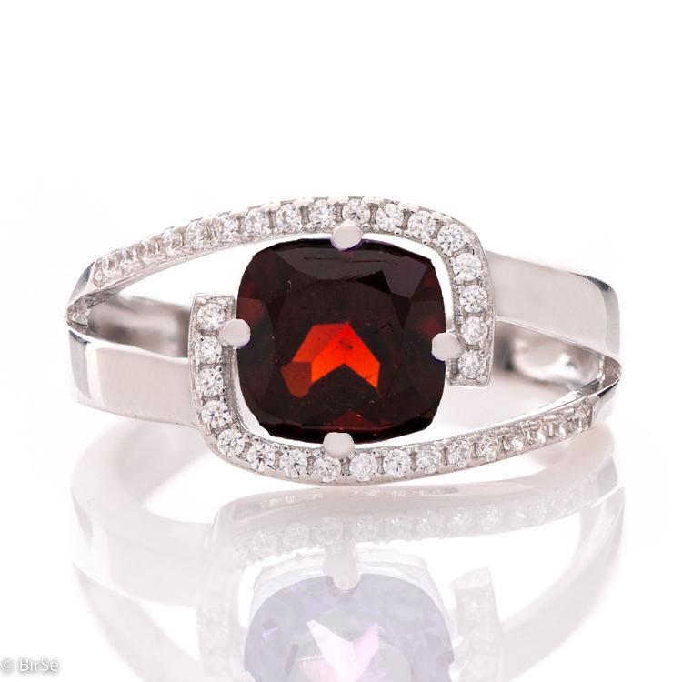 Silver ring - Natural Garnet 1,00 ct.