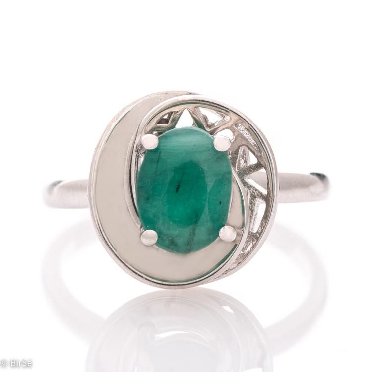 Silver Ring - Natural Emerald 1,26 ct.