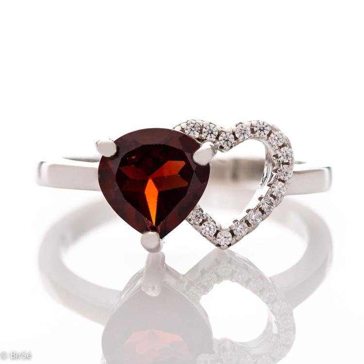 Silver ring - Natural Garnet 1,00 ct.