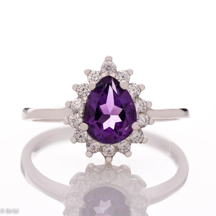 Silver ring - Natural Amethyst 0,85 ct.