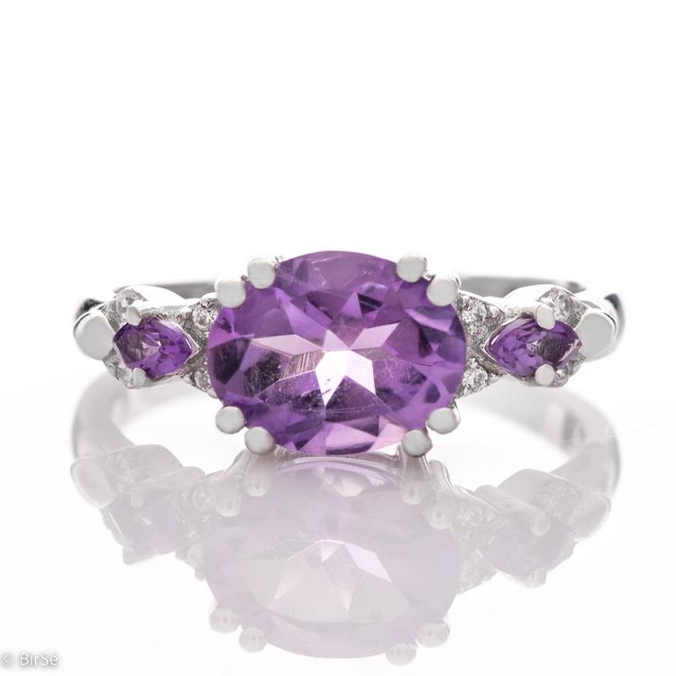 Silver ring - Natural Amethyst 1,95 ct.