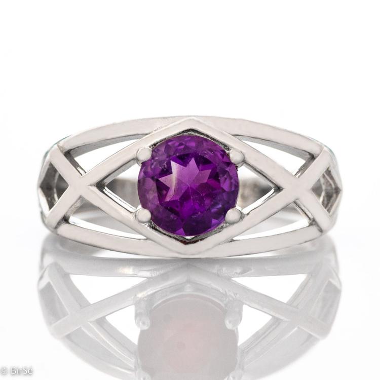 Silver ring - Natural Amethyst 0,70 ct.