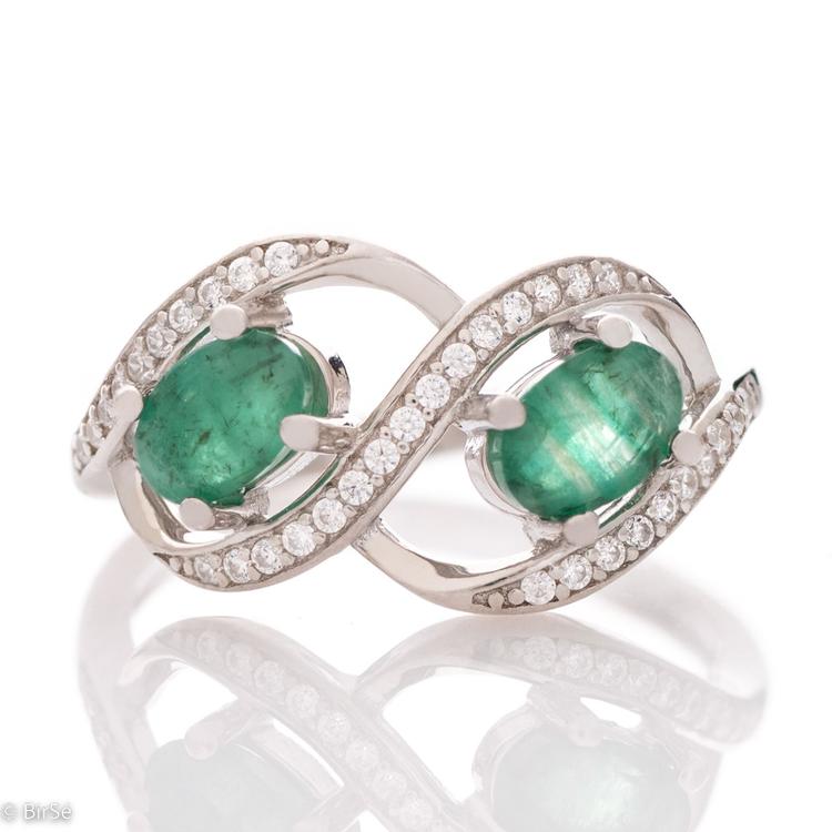 Silver Ring - Natural Emerald 0,50 ct.