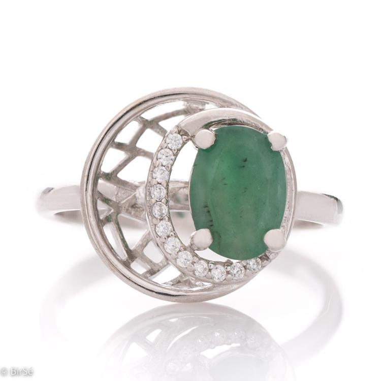 Silver Ring - Natural Emerald 1,26 ct.