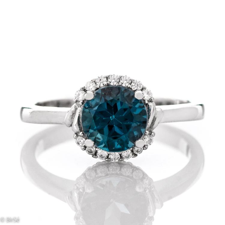 Silver Ring - Natural London Topaz 2,50 ct.