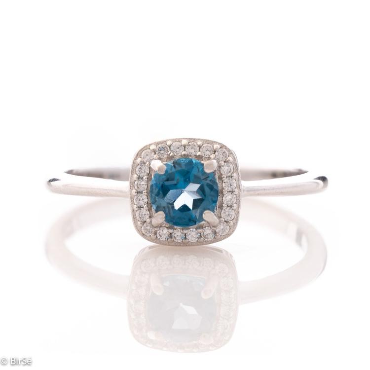 Silver Ring - Natural London Topaz 0,56 ct.