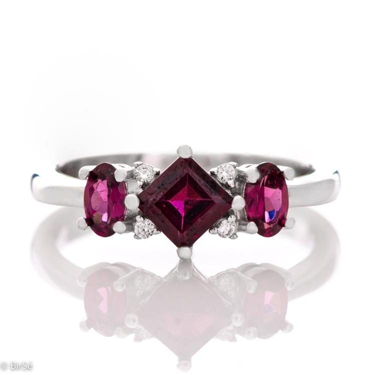 Silver ring - Natural Rhodolite 1,40 ct.