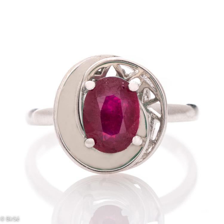 Silver Ring - Natural Ruby 1,55 ct.