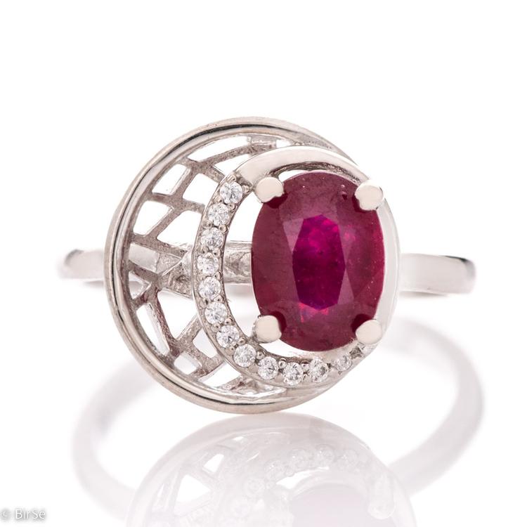 Silver Ring - Natural Ruby 1,55 ct.