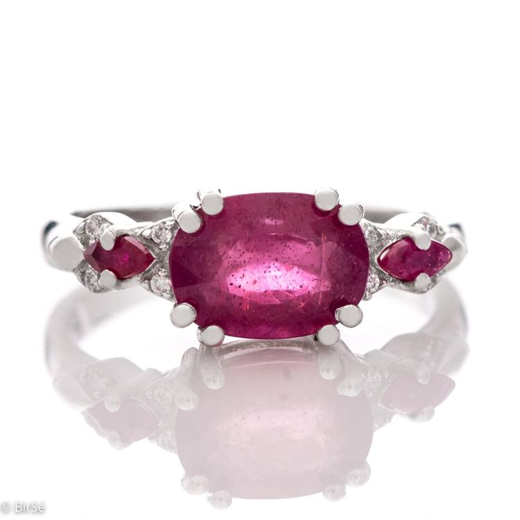 Silver ring - Natural Ruby 2,46 ct.