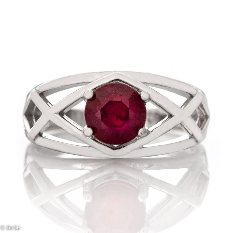 Silver Ring - Natural Ruby 1,05 ct.