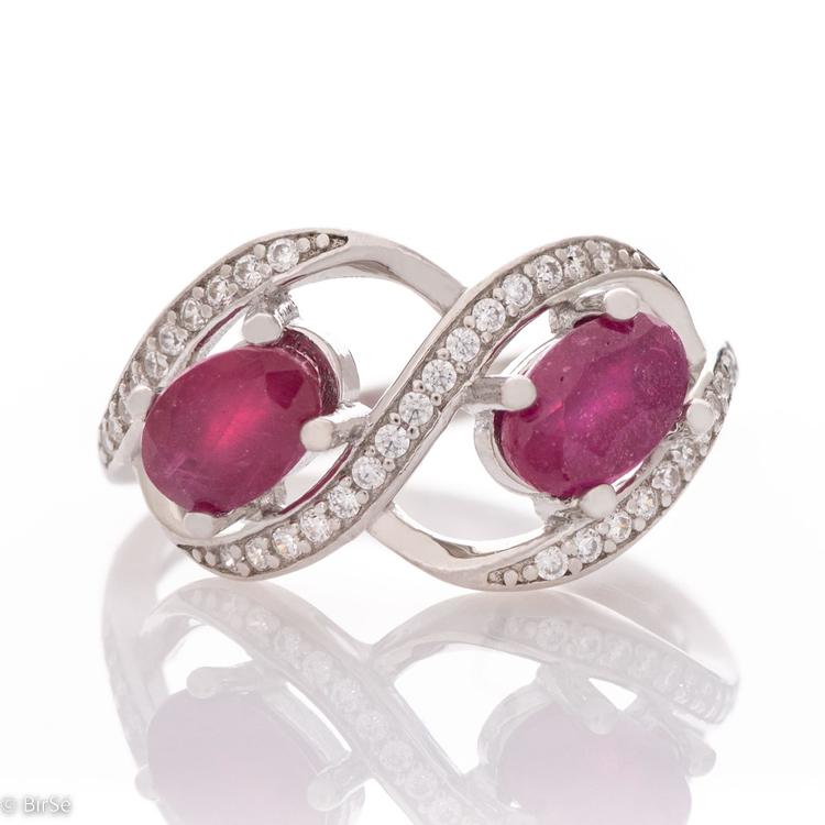 Silver Ring - Natural Ruby 0,70 ct.