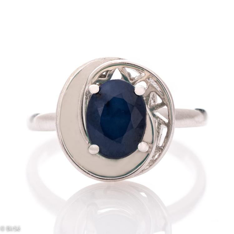 Silver ring - Natural Sapphire 1,55 ct.