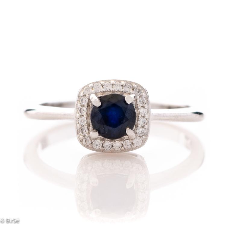 Silver ring - Natural Sapphire 0,65 ct.