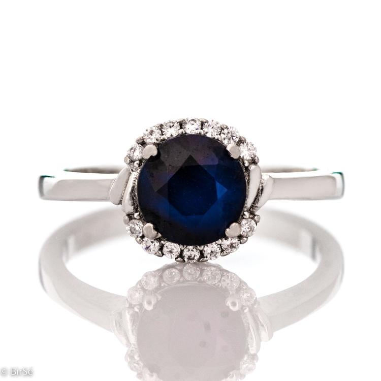 Silver ring - Natural Sapphire 2,25 ct.