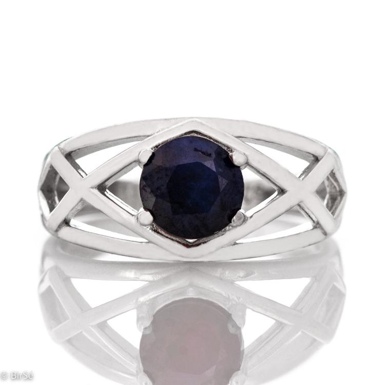 Silver Ring - Natural Sapphire 1,05 ct.