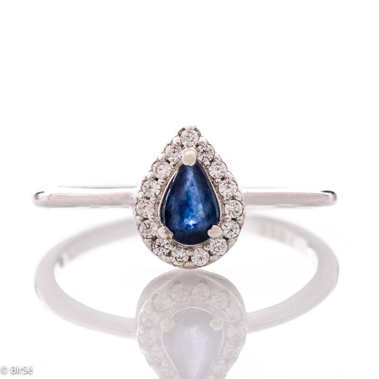 Silver ring - Natural Sapphire 0,50 ct.