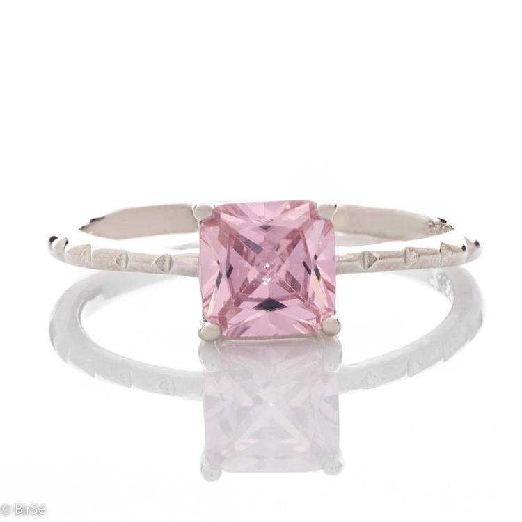 Silver Ring - Pink Zircon