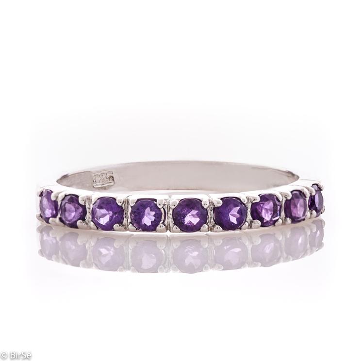 Silver ring - Natural Amethyst 0,90 ct.