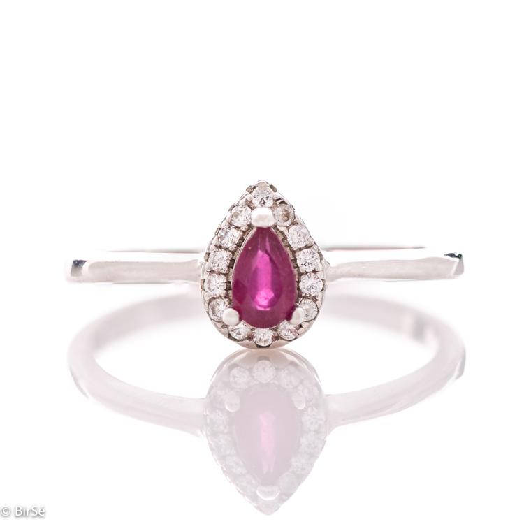 Silver Ring - Natural Ruby 0,30 ct.