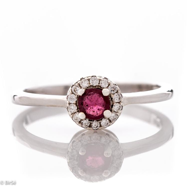 Silver Ring - Natural Ruby 0,34 ct.