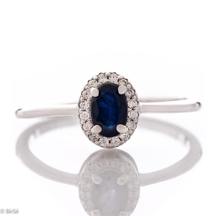 Silver ring - Natural Sapphire 0,60 ct.