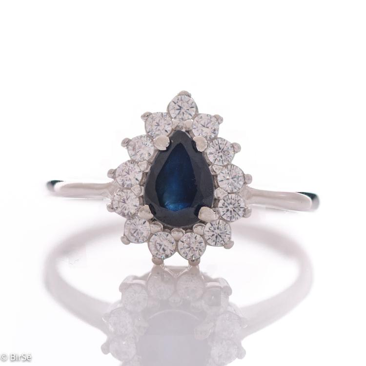 Silver ring - Natural Sapphire 0,75 ct.