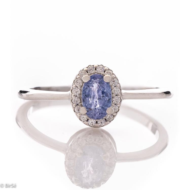 Silver ring - Natural Tanzanite 0,48 ct.