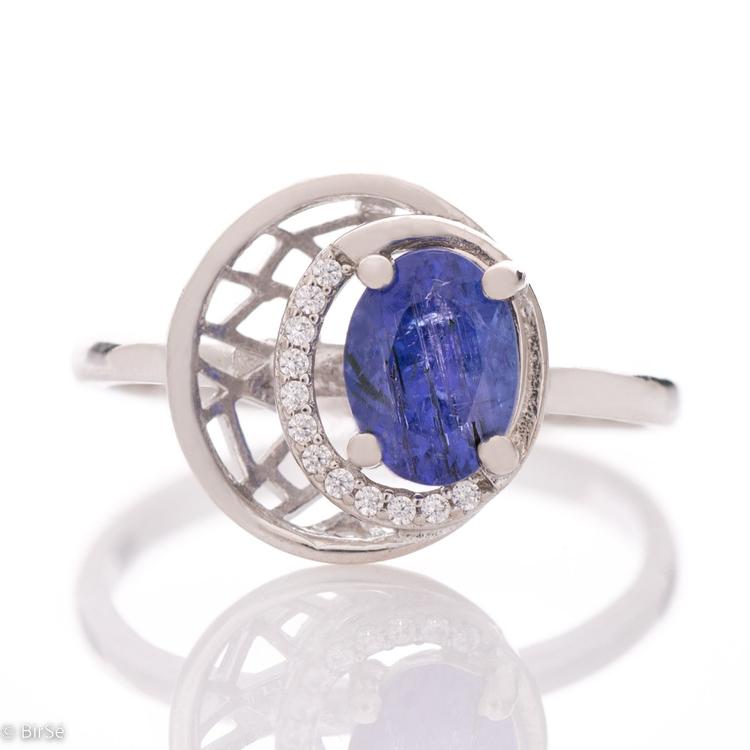 Silver ring - Natural Tanzanite 1,35 ct.