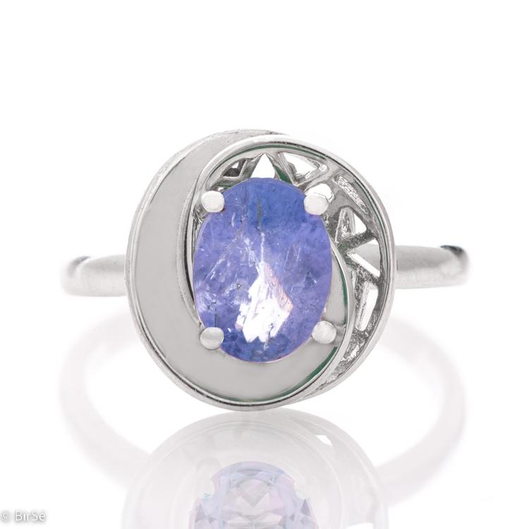 Silver ring - Natural Tanzanite 1,35 ct.