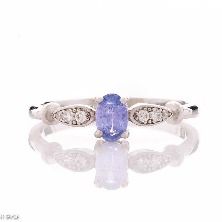 Silver ring - Natural Tanzanite 0,48 ct.